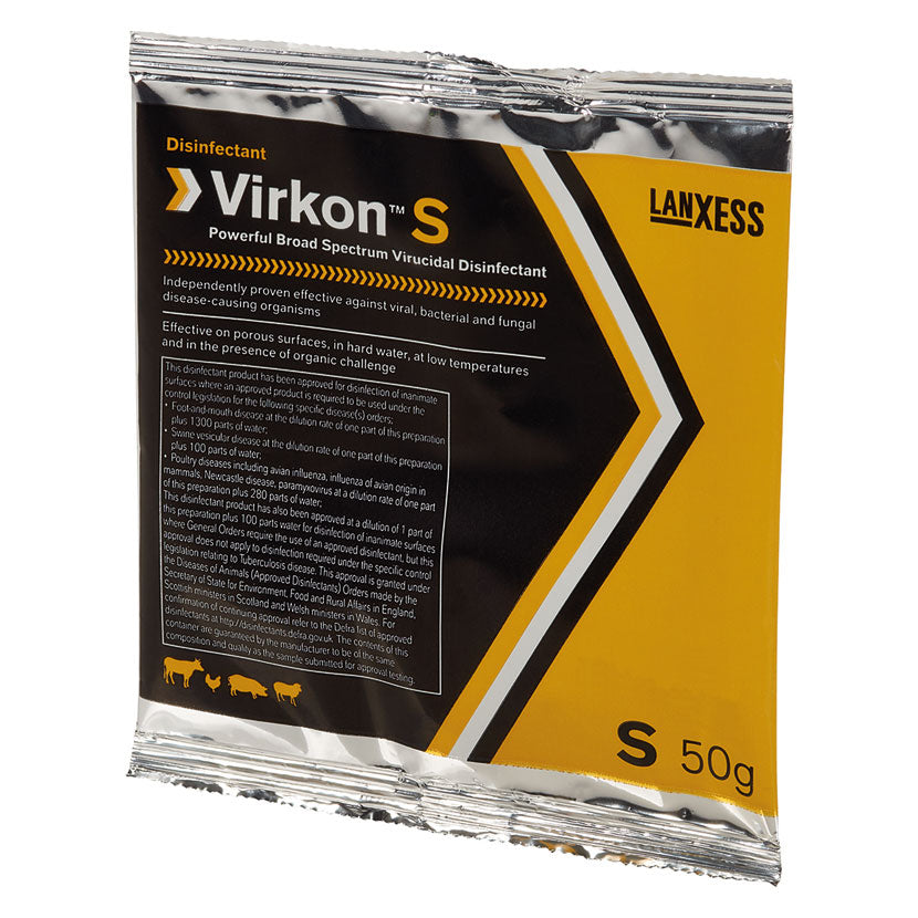 Virkon S = 50g Sachet / 1 kg Tub